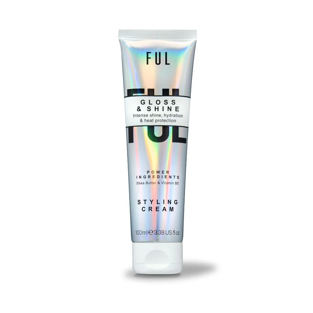 FUL Gloss and Shine Styling Cream 100ml – Lightweight Anti-Frizz, Heat Protection, Hydration & Radiant Shine