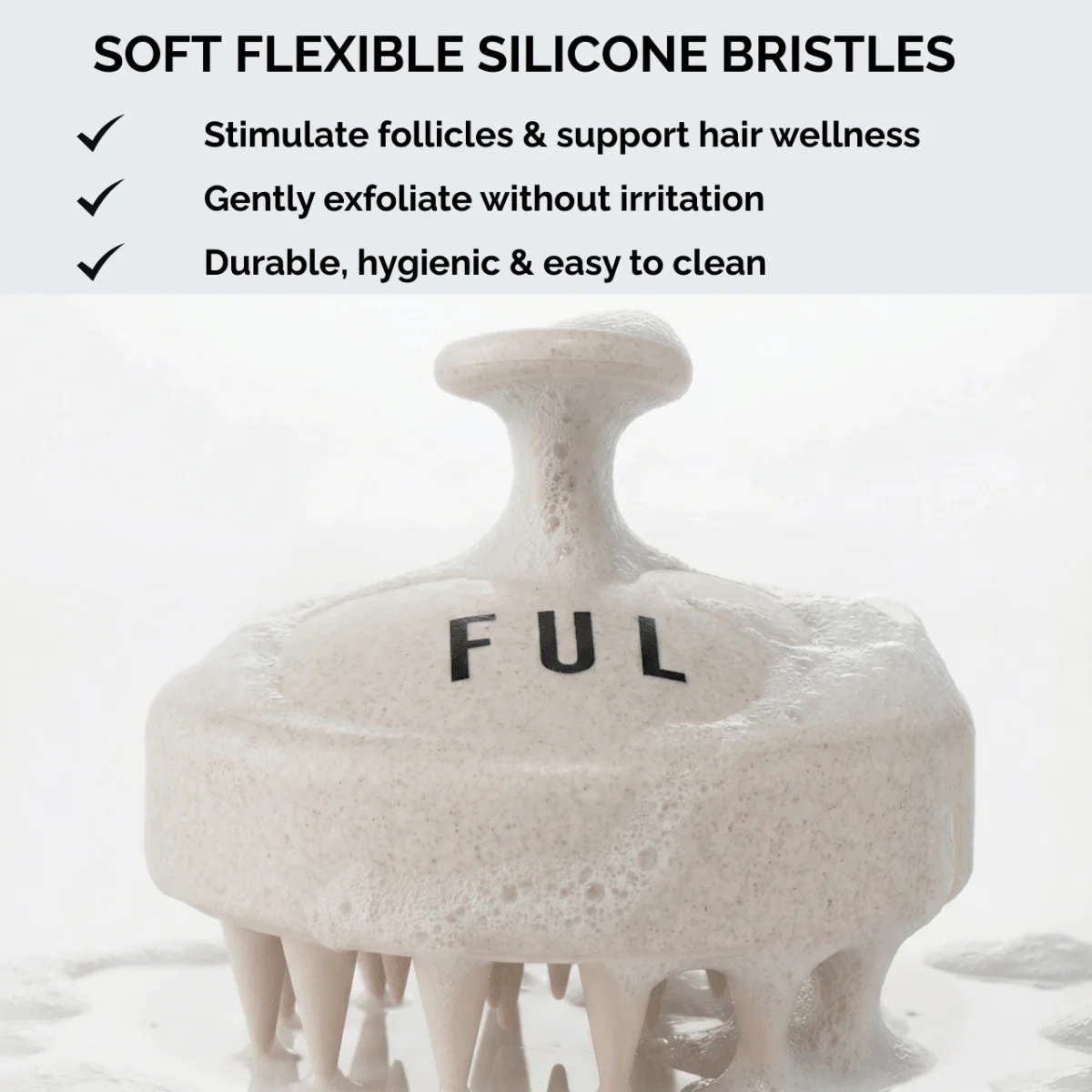 FUL Scalp Massager Brush – Silicone Exfoliator for Hair Growth, Flakes & Deep Cleansing - Image 3