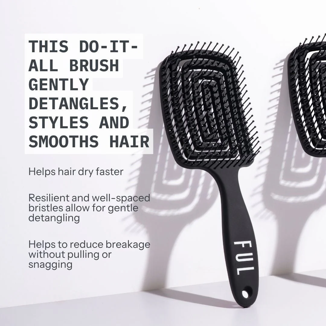 FUL Vented Hair Brush Black – Fast Blowdry Detangler with Anti-Static, Frizz Control Design - Image 4